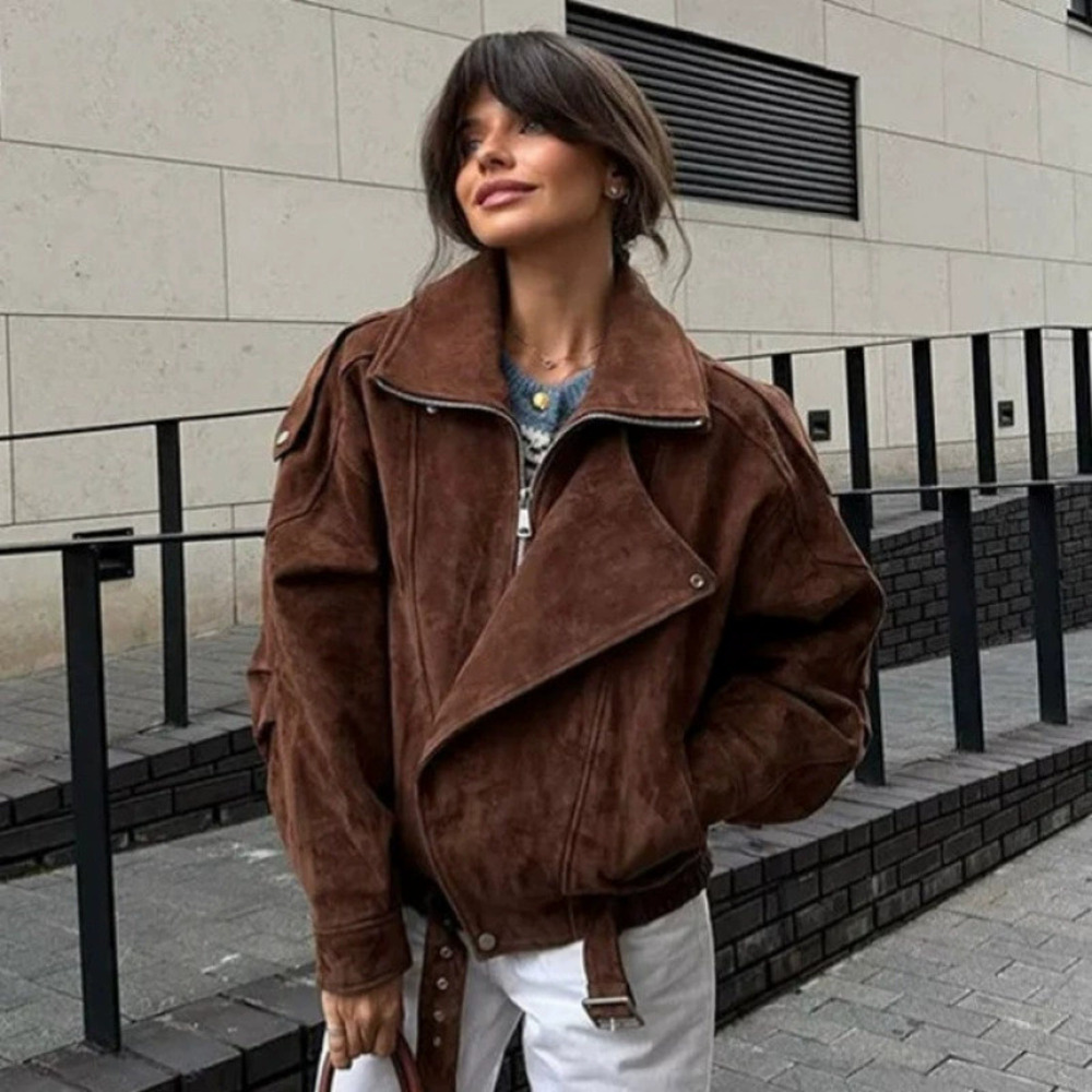 Zara Maillard Style Brown Loose Jacket